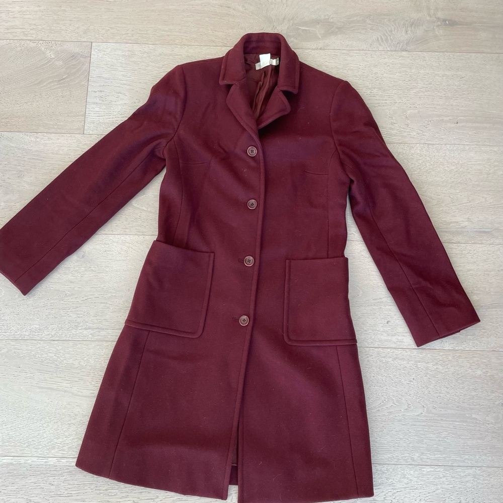 JCrew burgundy wool coat
